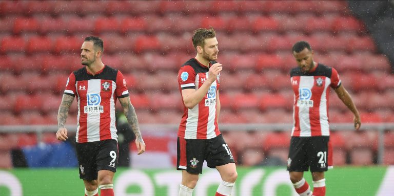 These Southampton fans react to Westwood’s goal from a corner